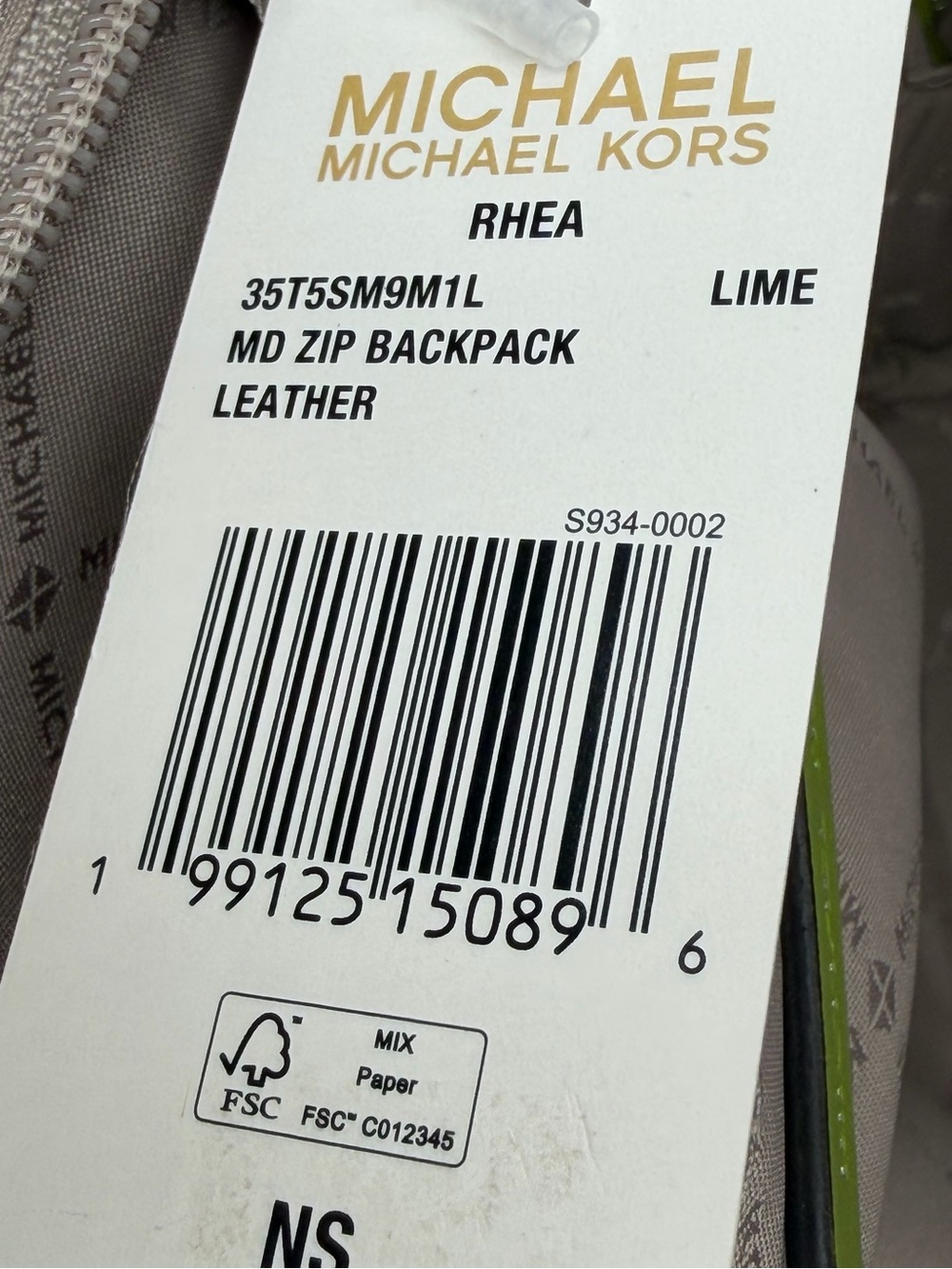 Michael Kors Rhea medium backpack and wallet Set Lime - Picture 13 of 16